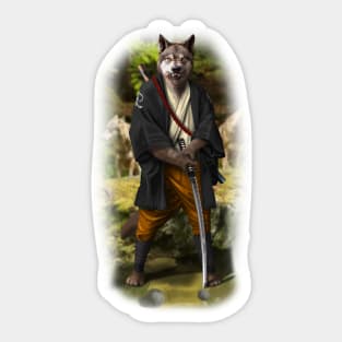 Exclusive Hand Drawn Samurai Wolf | Samurai Collection Item-15 (Wolf) | by Rendigart Studio Sticker